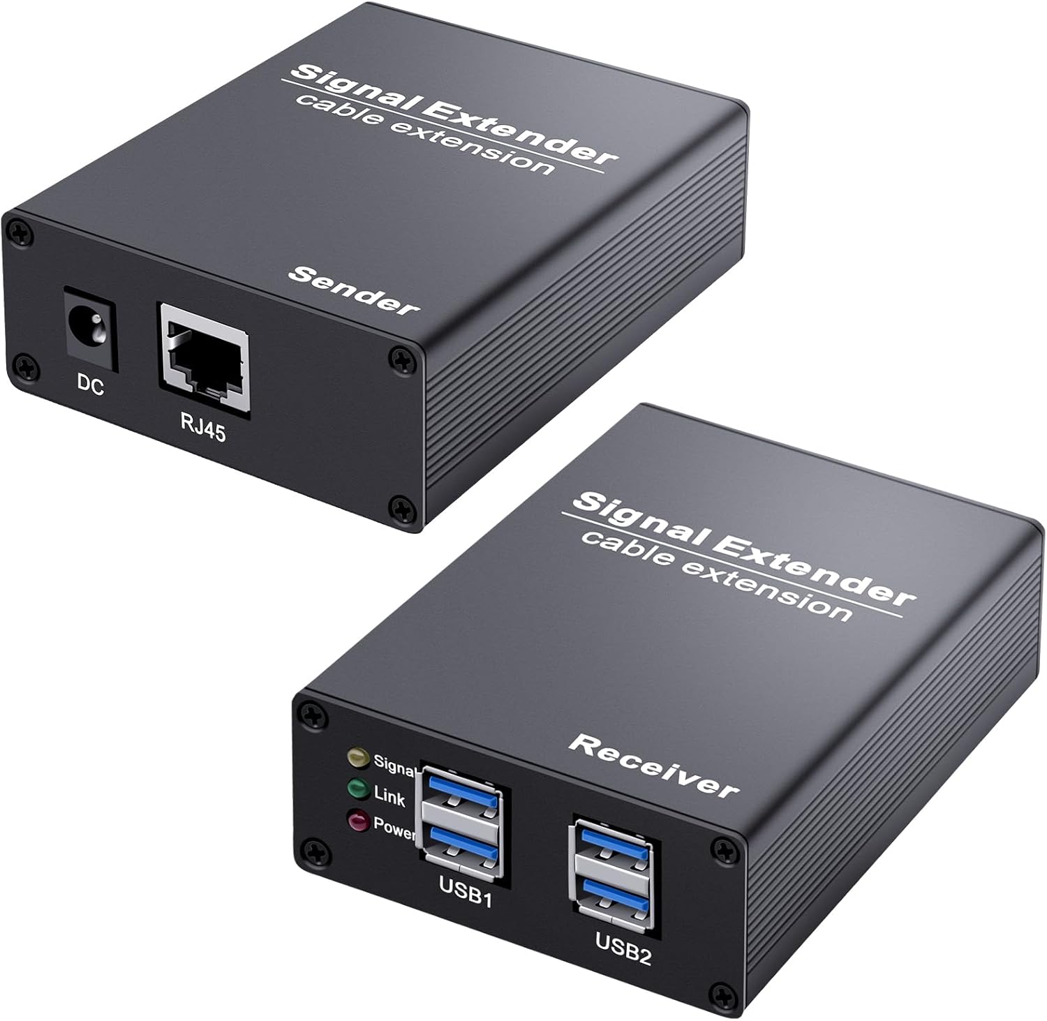 USB 3.0 Extender Over Ethernet up to 330ft, 5Gbps Transmission, CAT6 to 4-Port Powered USB 3.0 Hub, Plug and Play, No Driver for Windows/Mac/Linux Devices