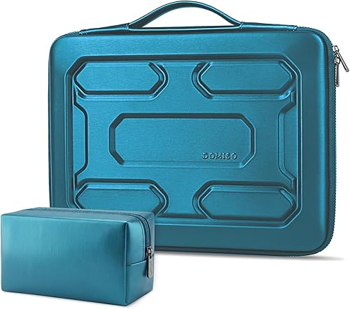 Miniatura 11 de DOMISO Funda rígida para portátil de 15 a 16 pulgadas, impermeable, a prueba de golpes, funda rígida para laptop con asa y bolsillo de