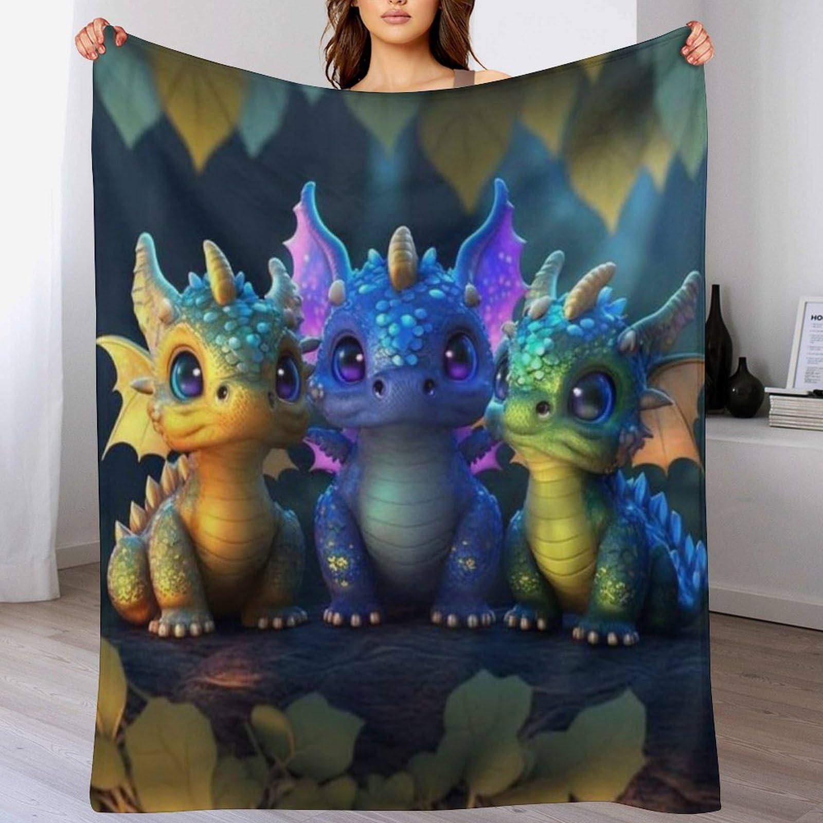 Couverture polaire ptérosaure chaude pour vos soirées cocooning sur le canapé