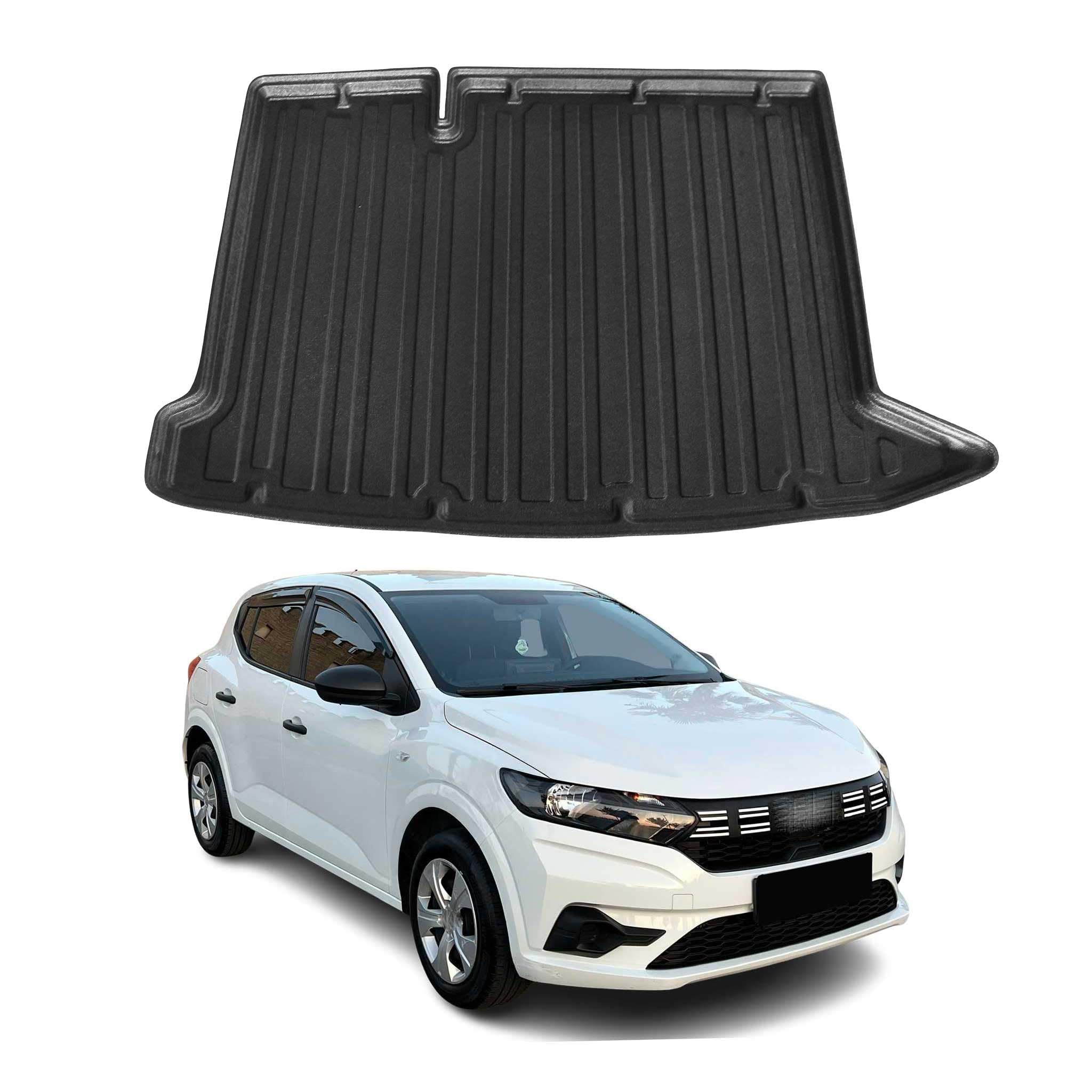 OMAC Kofferraumwanne Laderaumwanne kompatibel mit Dacia Sandero 3 2021-2026 Gummi TPE Schwarz