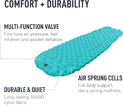 Sea to Summit Comfort Light Insulated Sleeping Pad for Backpacking and Camping, Large (72 x 25 x 2.5 inches)