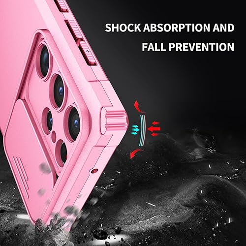 Miniatura 5 de Asuwish Funda de teléfono para Samsung Galaxy S23 Ultra 5G con protector de pantalla y cubierta deslizante para cámara con soporte de soporte,