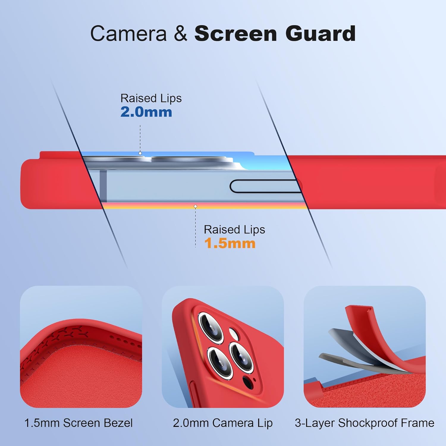 Designed for iPhone 16 Pro Case with Magnetic Invisible Stand Compatible with Mag-Safe Military Drop Tested Shockproof Silicone Phone Cases for Women Men 6.3'', Red - Image 4