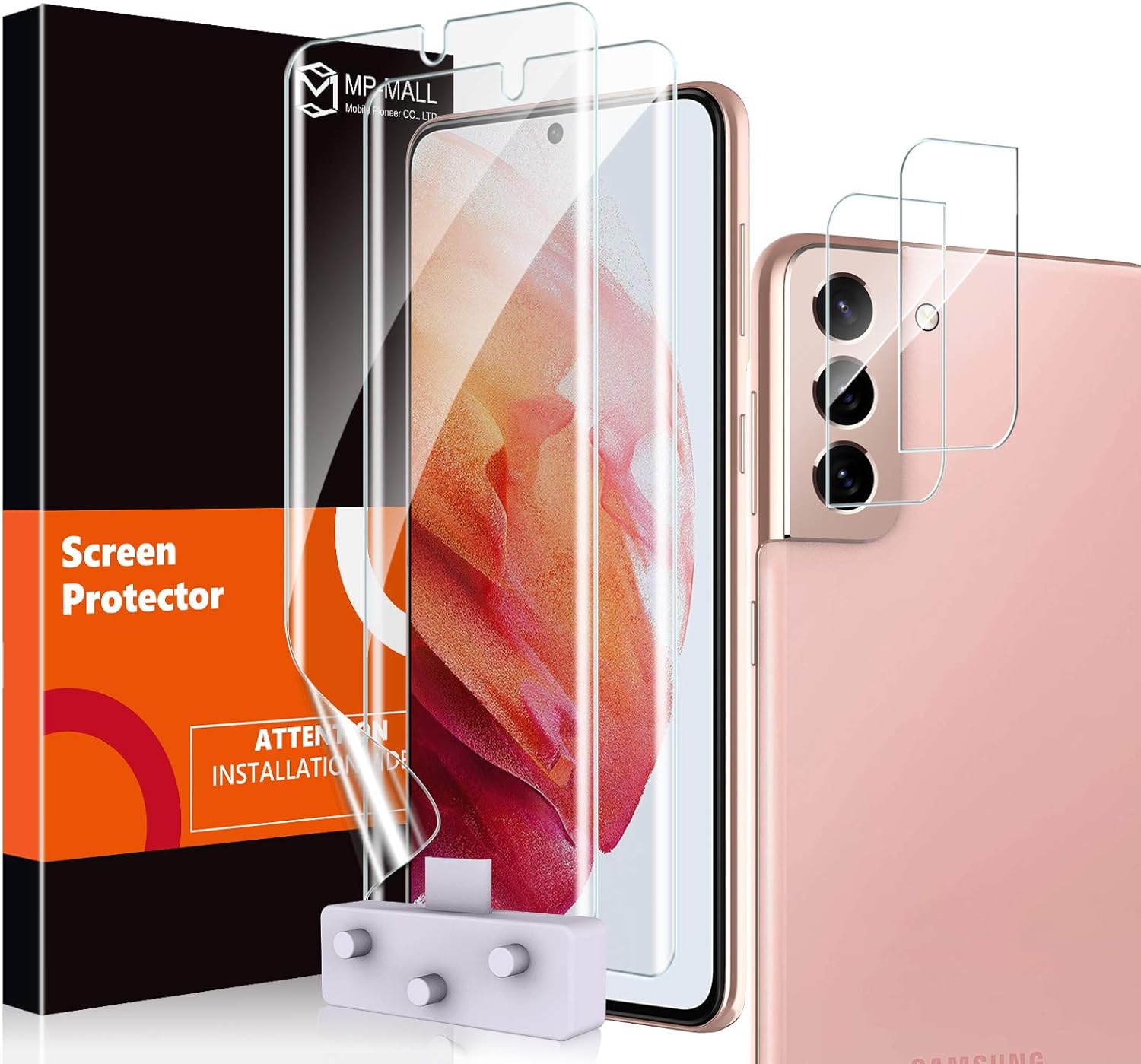 4 Pack MPMALL 2 Pack Flexible TPU Screen Protector + 2