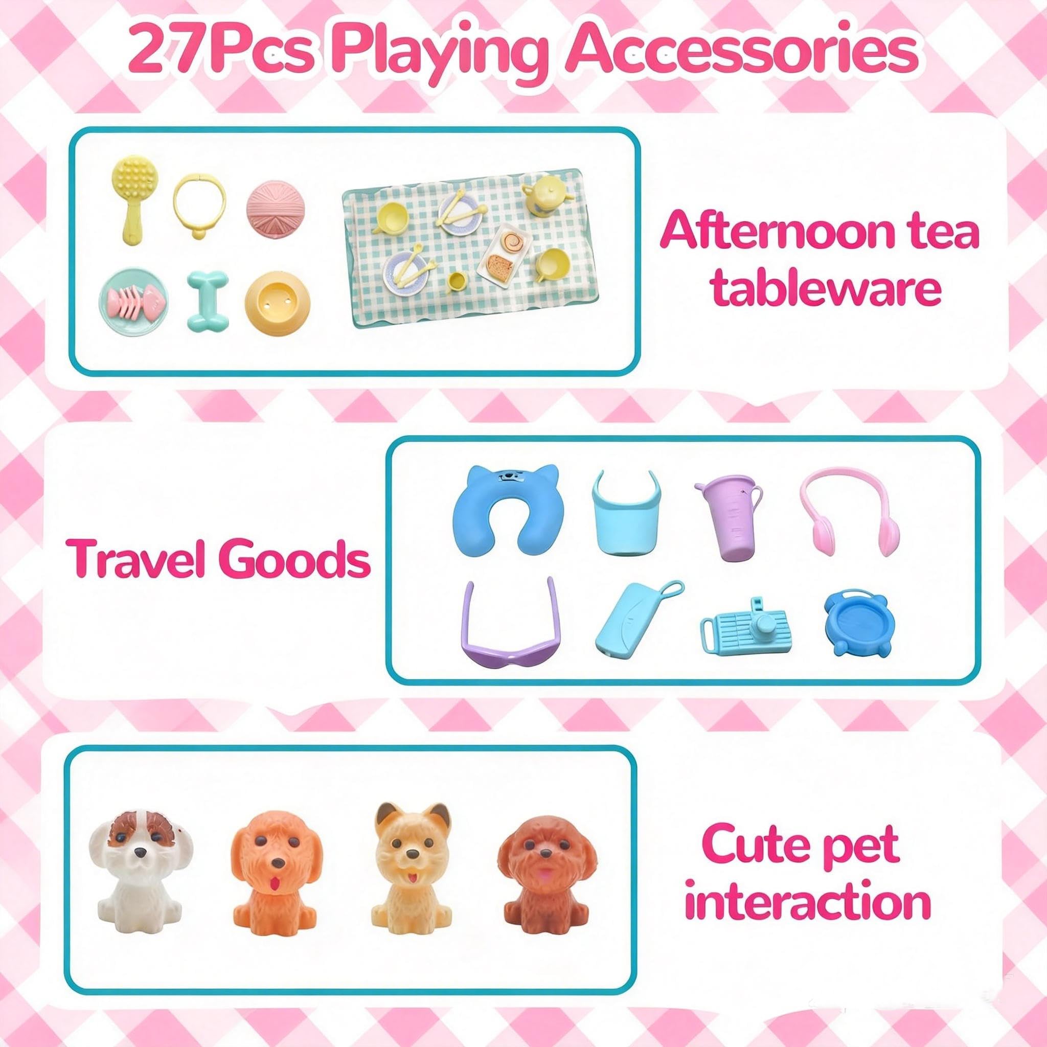43 Pcs Dolls Travel Camping Tent Compatible with Barbie - Image 4