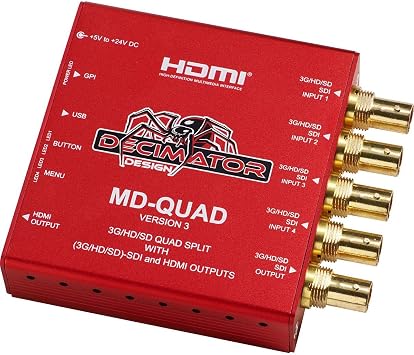 Decimator MD-Quad 3G/HD/SD SDI Quad Split with 3G/HD/SD-SDI and HDMI Outputs