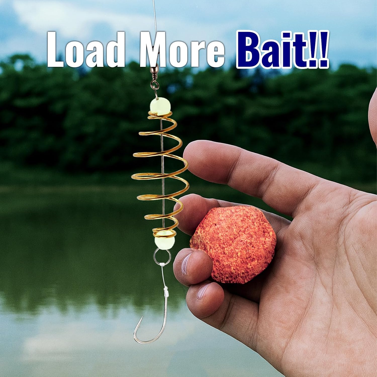30PCS Fishing Bait Cage Luminous Chum Basket Rig with Spring Feeder Bait Holder Rig for Carp, Mullet, Dough, Chicken Liver, Pack Bait – Glow in Dark Freshwater Fishing Tackle Accessories