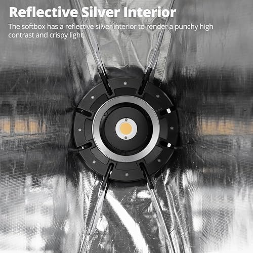 Miniatura 7 de AMBITFUL Caja de luz de 12 x 47 pulgadas  11.8x47.2 in, caja de luz de configuración rápida, caja de luz Bowens con rejilla para Godox SL60W SL60II