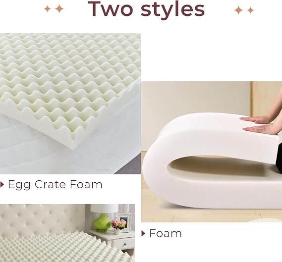 SINCERE Custom Foam Mattress Topper, Tailor-Made Foam Pad, Bespoke Wavy Cotton Mattress‌ Pad, Cut to Twin Queen King Full Size Noise Reduction Bed Topper, Shaped Sponge Sheet for Floor Sleeper 3-15 cm