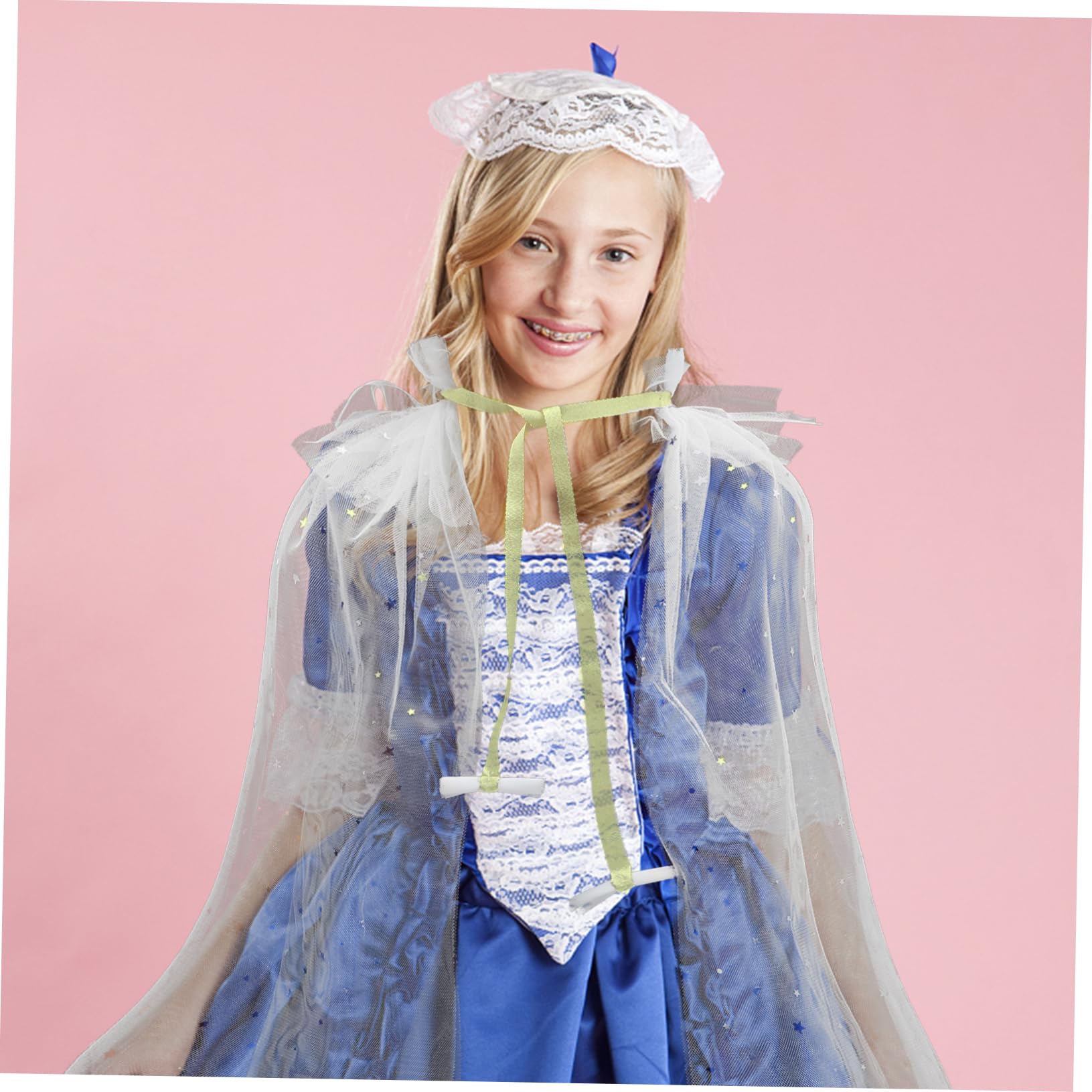 VALICLUD Capa de Disfraz para Niñas 1 Capa de Gasa Poliéster y Algodón Color Rosa para Cosplay Infantil Fiestas Temáticas Halloween Navidad Tamaño Único