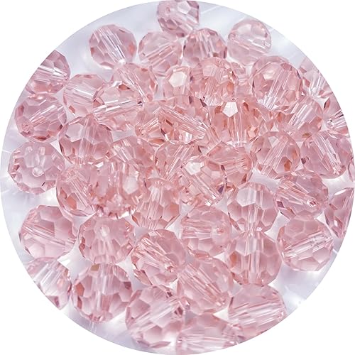 Xinhongo Cuentas de cristal de cristal, 400 cuentas redondas de cristal facetadas de 0.157 pulgadas (0.157 in), cuentas espaciadoras para hacer