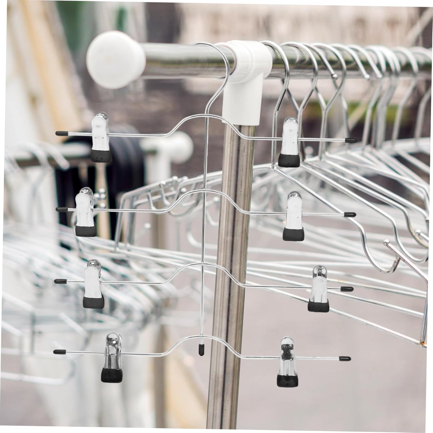 Generic 4pcs Multi-Function Pants Hangers with Rotatable Clips Space-Saving Closet Organizers for Trousers Efficient Clothing Storage for Women