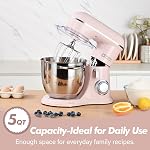 Kitchen in the Box 5QT 10-Speed, Tilt-Head Stand Mixer(Pink) | Equipped with Egg Whisk, Dough Hook & Flat Beater to Meet All Daily Homemade Bread, Cake and Cookie Baking Needs