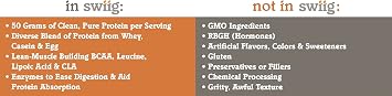 swiig Mass Builder Protein Powder, Chocolate, No GMO Ingredients, No Artificial Flavors, Colors or Sweeteners, No Fillers, 3.3 Pound Bag