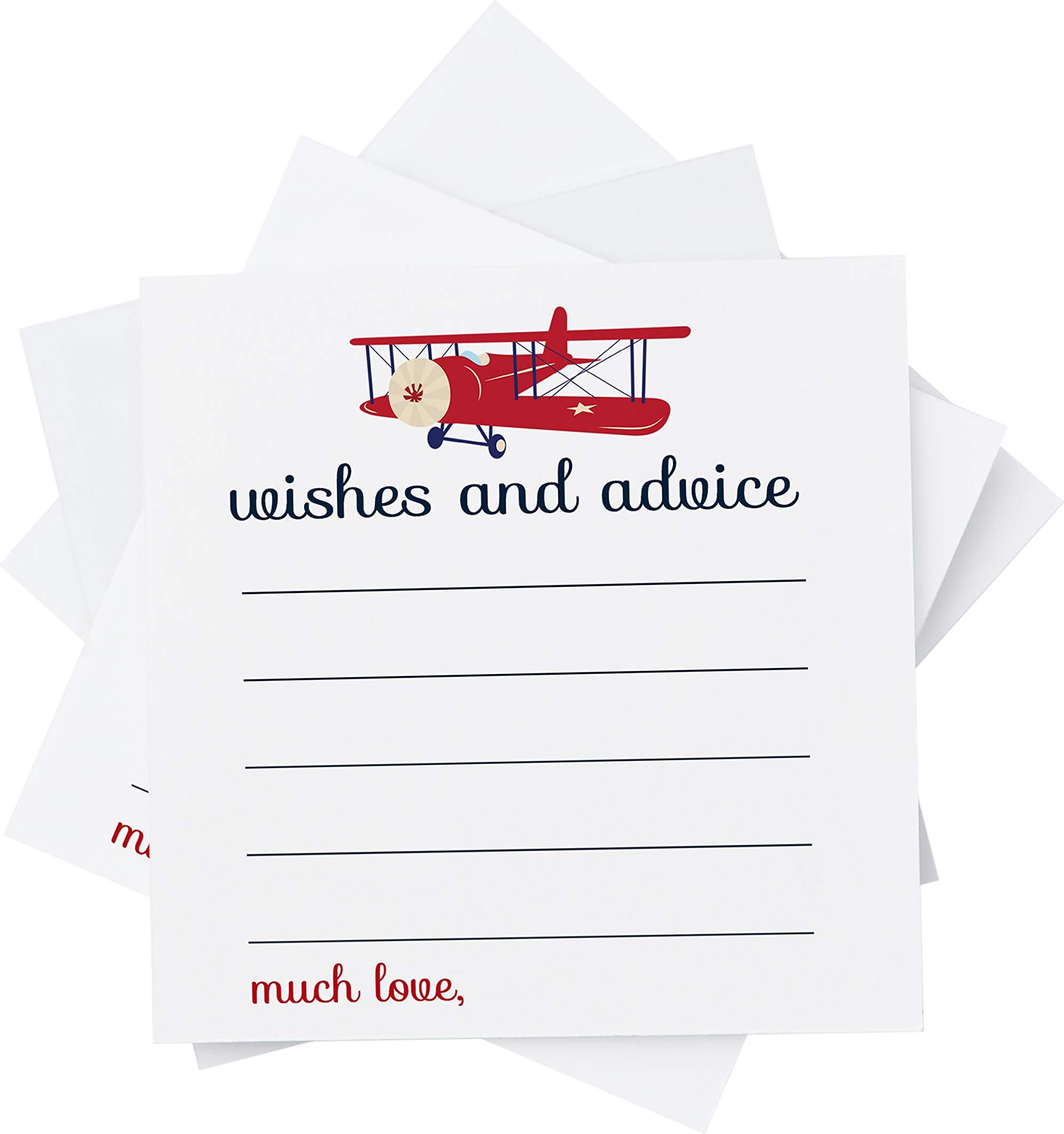 Paper Clever PartyAirplane Advice Cards | Pack of 25 | Games for Boys Baby Shower
