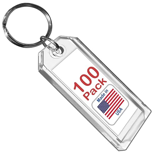 Premium Key Tag 3” Slip-Slot Plastic Heavy Duty (Clear Crystal
