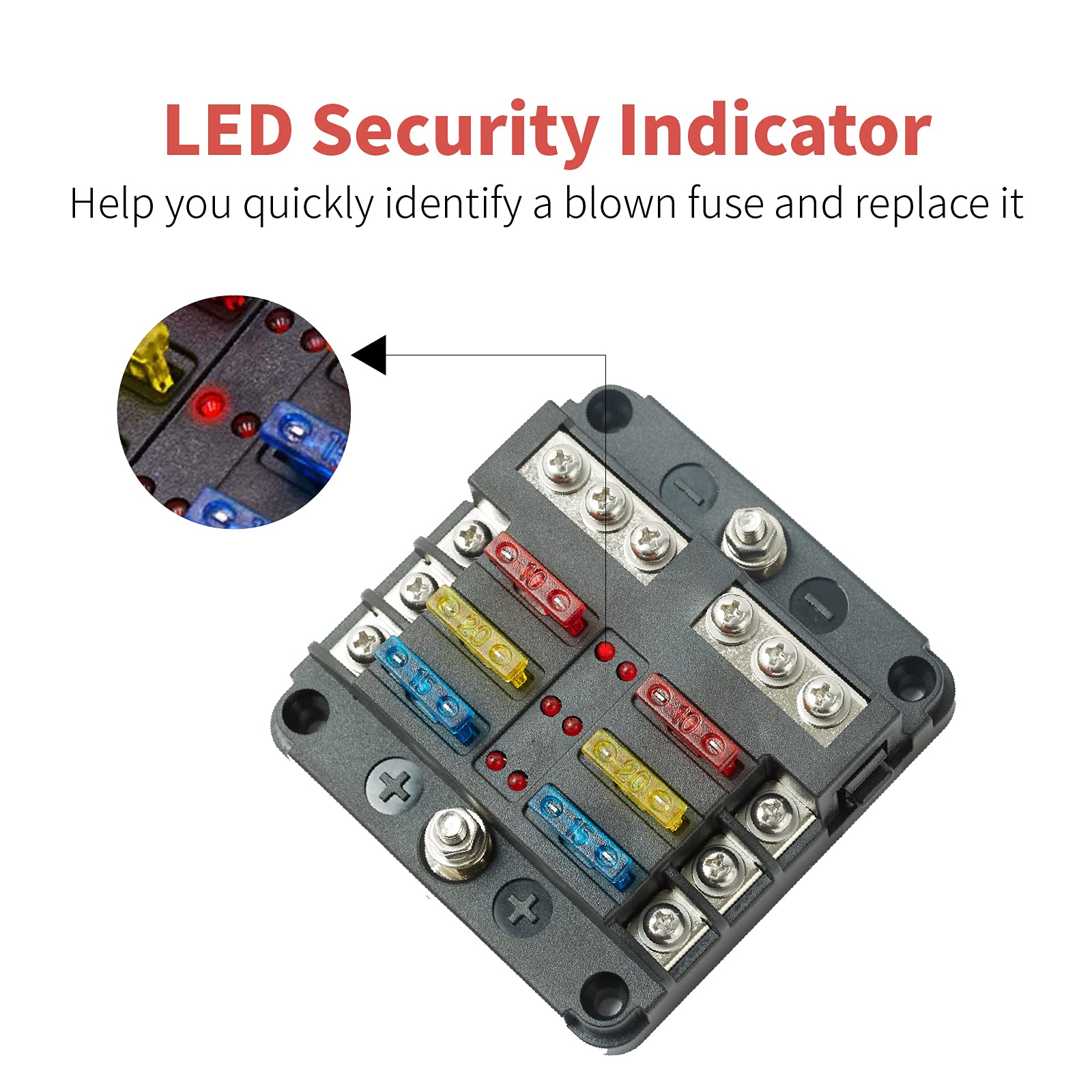 Buy Soyond 6Way Marine Fuse Block, Waterproof Fuse Box with LED