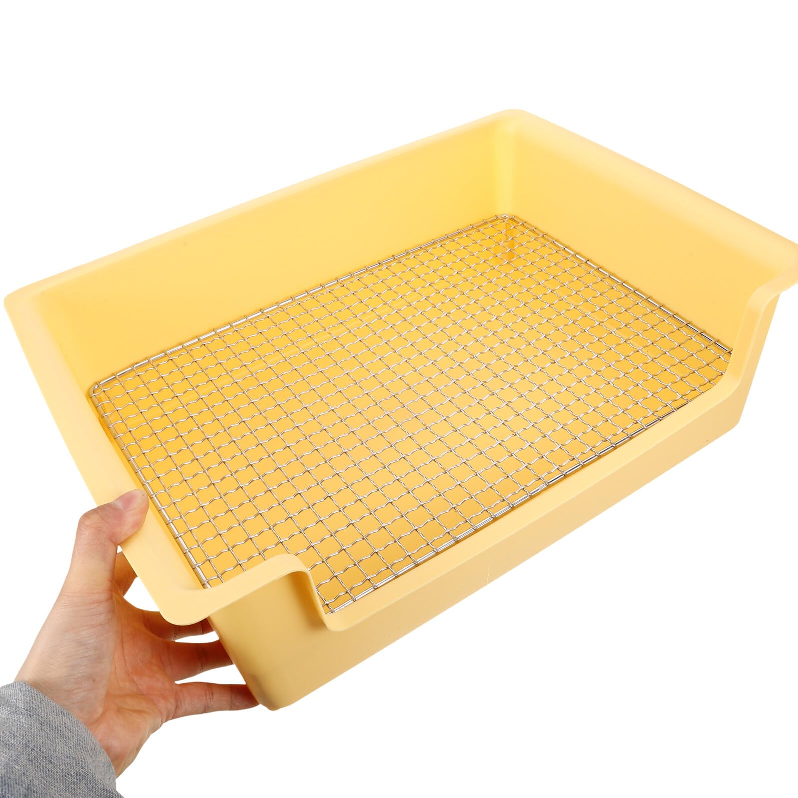 Mobestech Lettiera per Conigli Grande in Plastica e Metallo Rettangolare, Vasino per Addestramento Cuccioli e Cavie, per Cucina e Bagno, Mini Portatile e Facile da Pulire