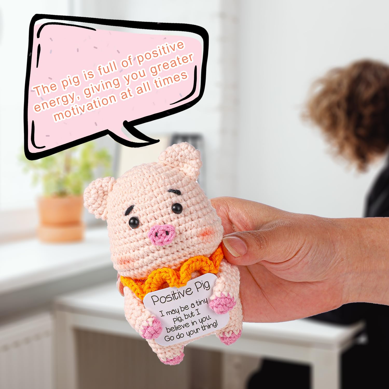 TOYMIS Oie Positive, Animaux Au Crochet Avec Messages Positifs, Jouet émotionnel Mignon, Poupée D'oie Du