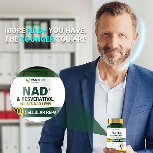 Miniatura 2 de Suplemento NAD+ y resveratrol - Alternativa NMN con 120 cápsulas, apoyo celular antienvejecimiento, refuerzo de energía y longevidad, fórmula de