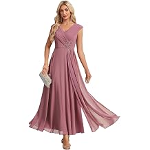 Ever-Pretty Women's Chiffon V-Neck A-line Maxi Formal Wedding Guest Dress