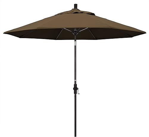 Miniatura 14 de California Umbrella GSCUF908117-5461 - Sombrilla redonda de 9 pies con poste de aluminio y varillas de fibra de vidrio para patio, 9 pies, color