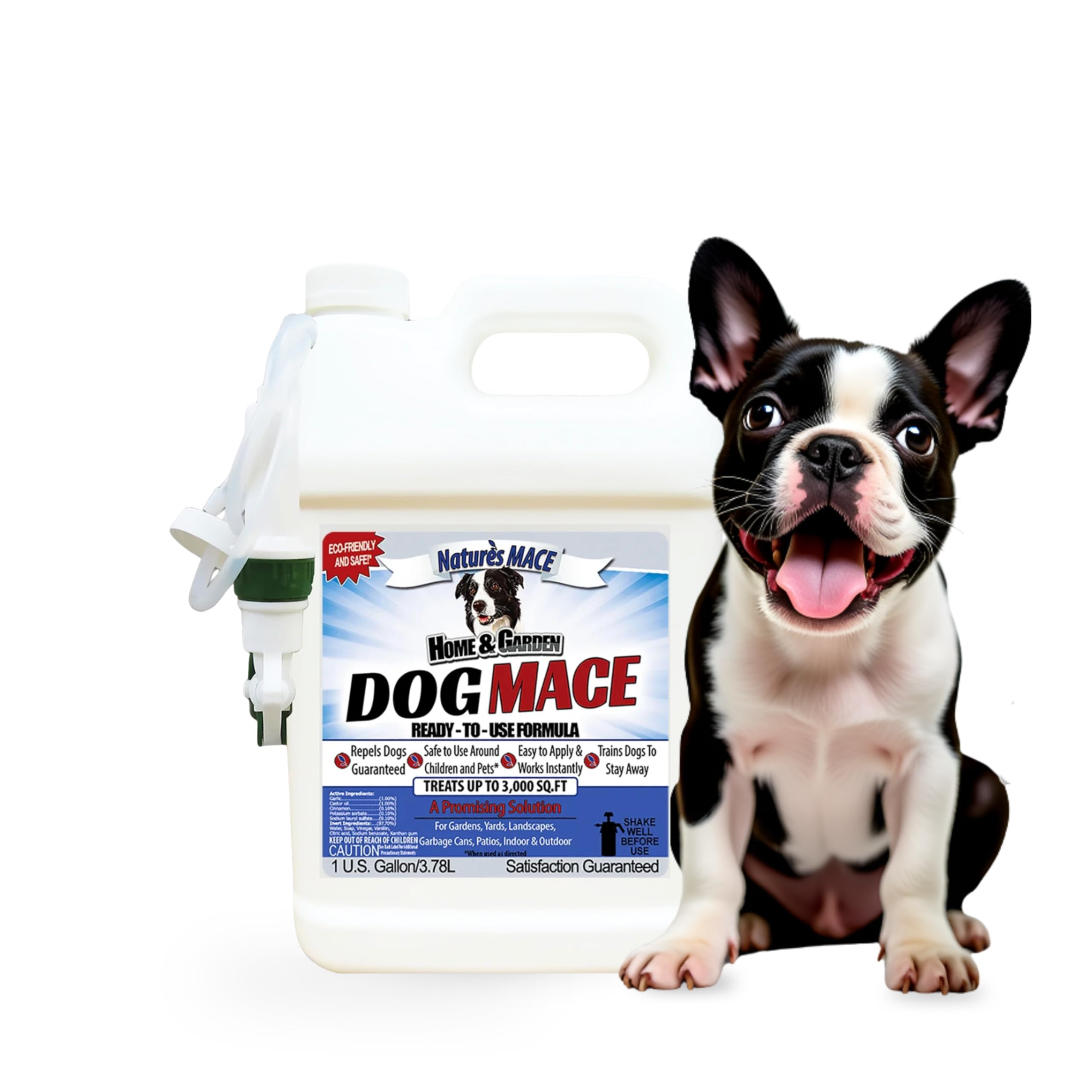 Nature’s MACE Dog Mace 1 Gallon Dog Repellent Spray, Keep Dogs Out of Your Lawn and Garden, Dog Training Corrector, Stop Chewing Dog Spray, Safe Around Kids, Pets, & Plants, Treats 3,000 Sq Ft