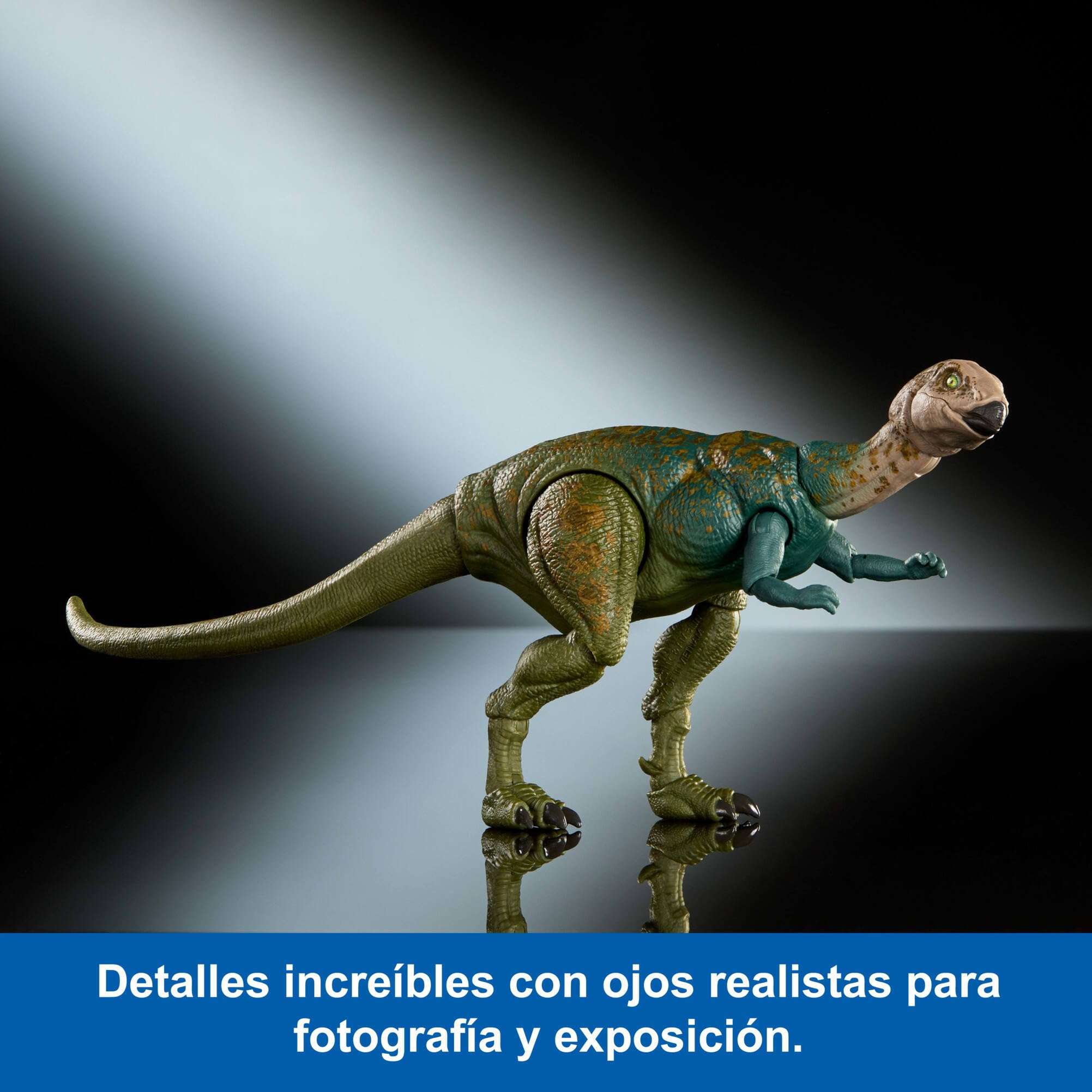 Mattel Jurassic World Hammond Collection Figura Dryosaurus | Figura premium coleccionable con ojos realistas, 17 puntos de articulación y mandíbula intercambiable, JKM92