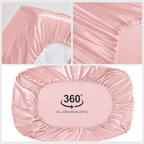 Miniatura 6 de THXSILK Juego de sábanas de seda de 22 Momme, 4 piezas, sábanas de seda 7A+, juegos de ropa de cama de lujo, ultra suaves, duraderas, 100% seda de