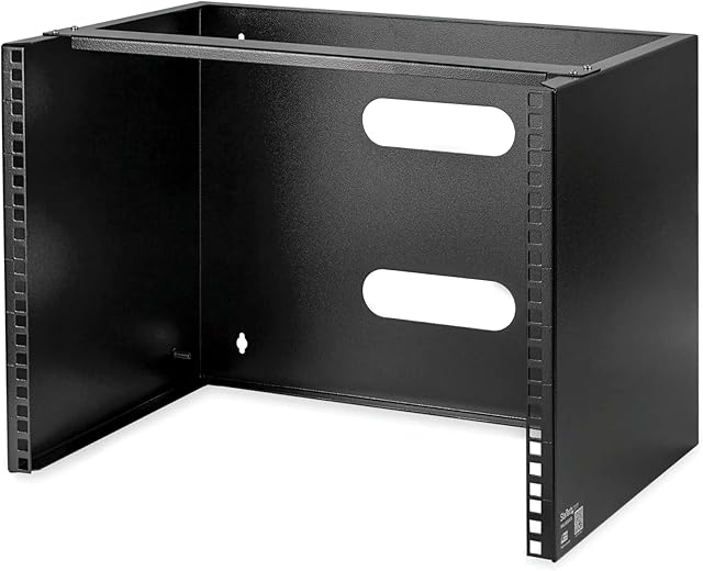 StarTech.com 8U Wall Mount Patch Panel Bracket - 13.75 inch Deep - 19" Patch Panel Rack for Shallow Network Equipment- 80lbs Capacity (WALLMOUNT8)