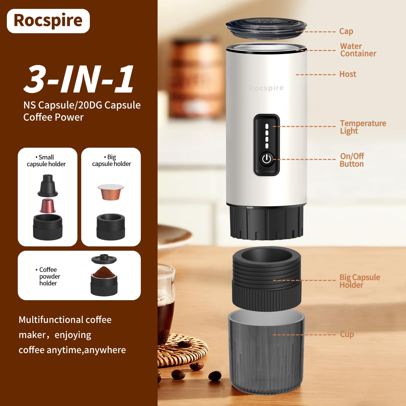 3-in-1 Portable Espresso Maker Gallery Image