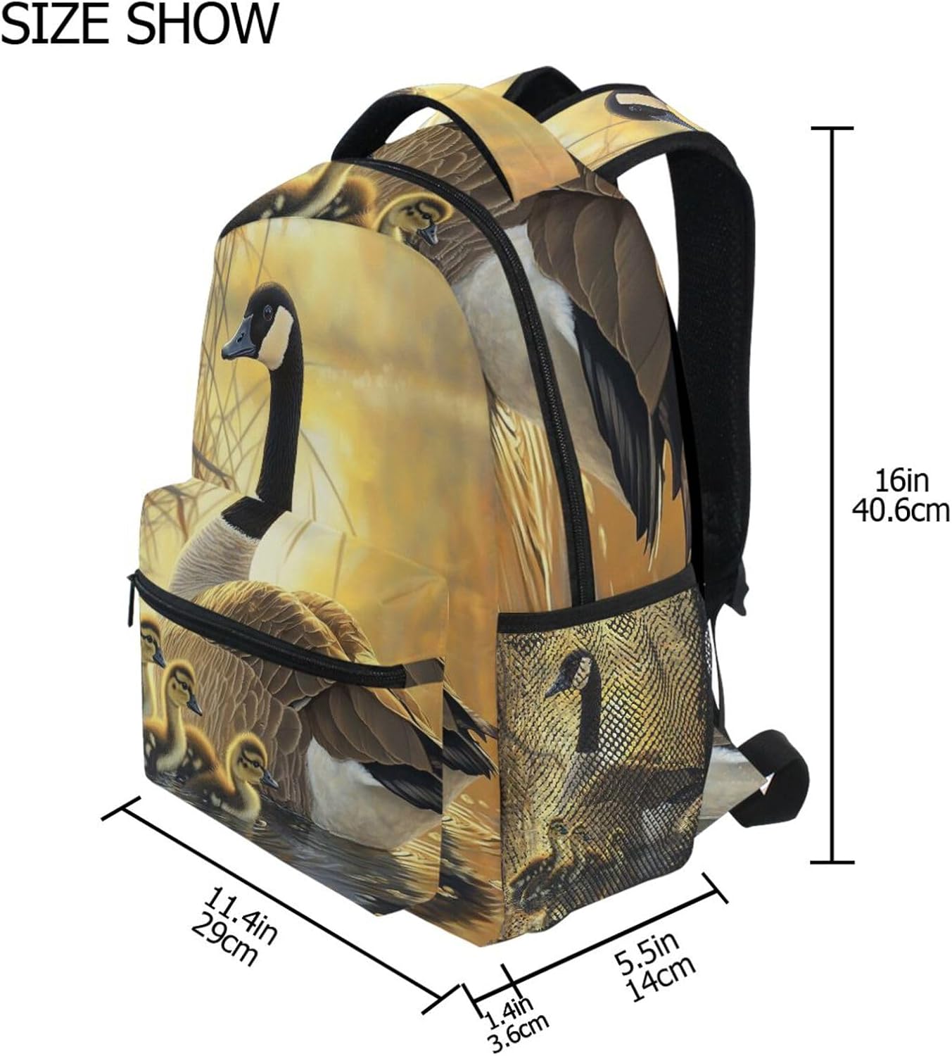 OTVEE Canada Geese and Goslings Backpack School Bag Bookbag Travel College Bag Daypack for Boys Girls Teens Mens Womens