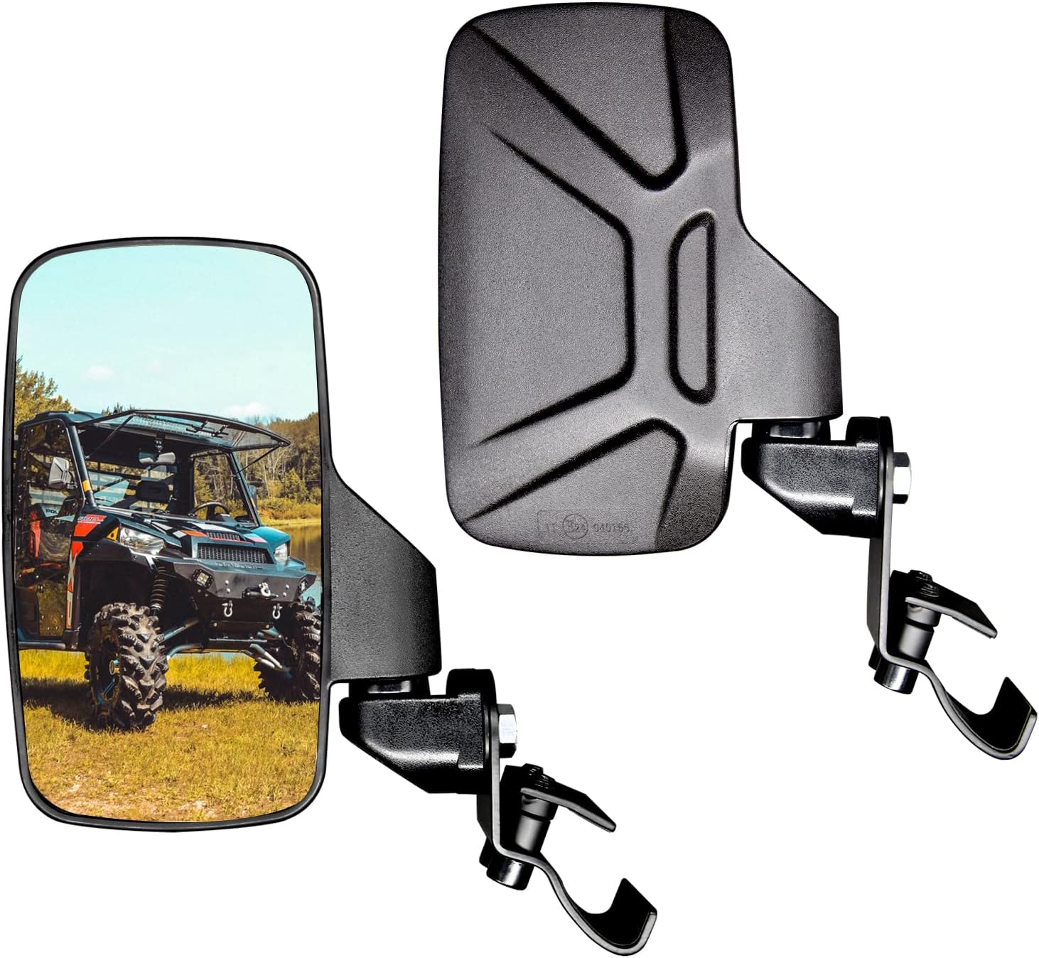 Ranger Side Mirror, SHEJISI UTV Side Mirrors,Especially Improved The Length of The Right Fixture, So That it Does not Block The Line of Sight, Compatible With Polaris Ranger General, Can-Am Defender