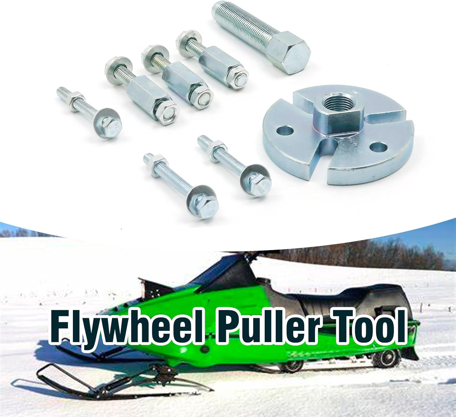 Metal Universal Flywheel Puller Tool, ‎4.61 x 4.49 x 2.52 Inches Arctic Cat Flywheel Puller, Puller Removal Kit for Motorcycle ATV Watercraft