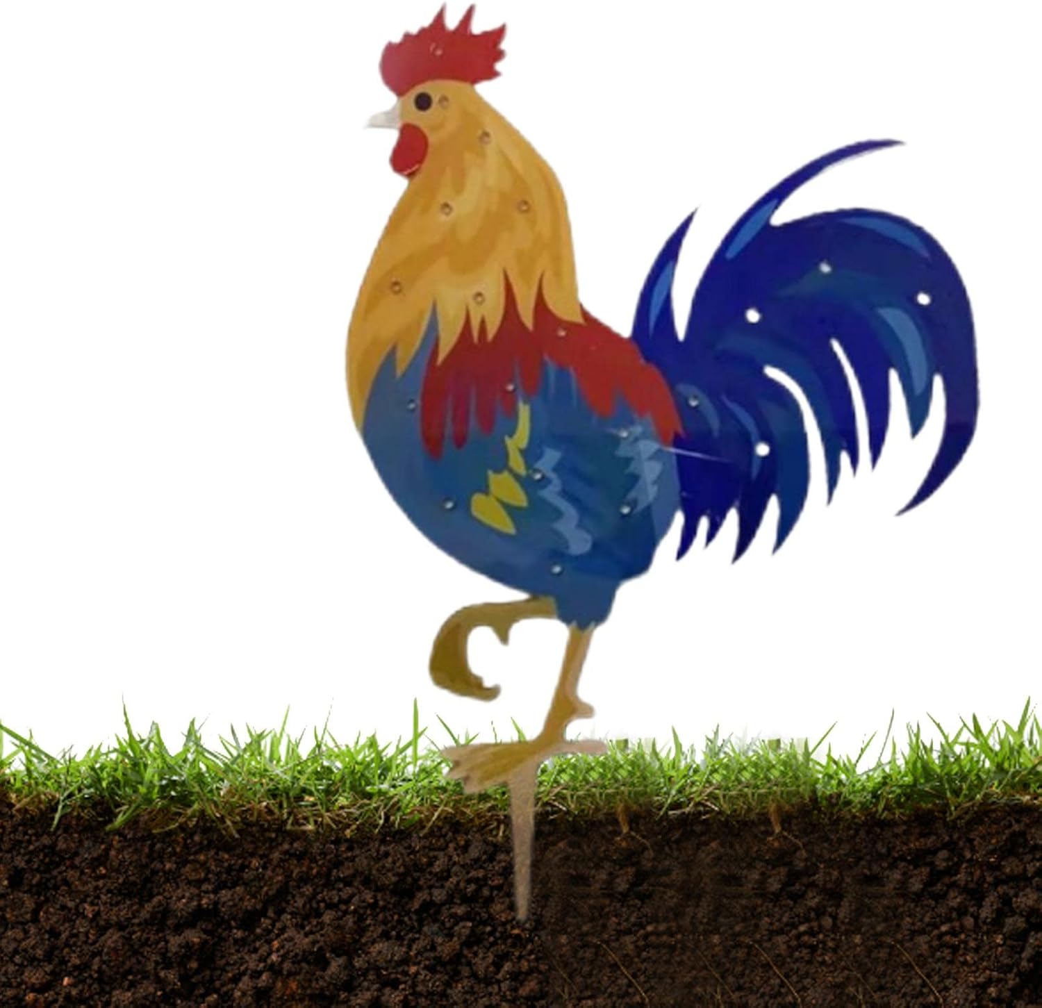 Amazon.co.jp ライトアップ チキン ステーク アニマル ガーデン ヤード アート アクリル 装飾 ガーデン ヘン ステークス