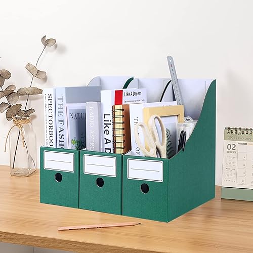 Miniatura 10 de Soporte para archivos de revista (paquete de 6), soporte de cartón para archivos, organizador de documentos, organizador de archivos de escritorio