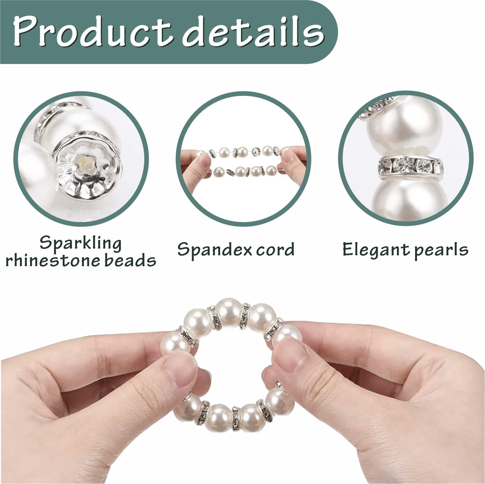 30 Pièces Ronds De Serviette Argenté,Perle Rond De