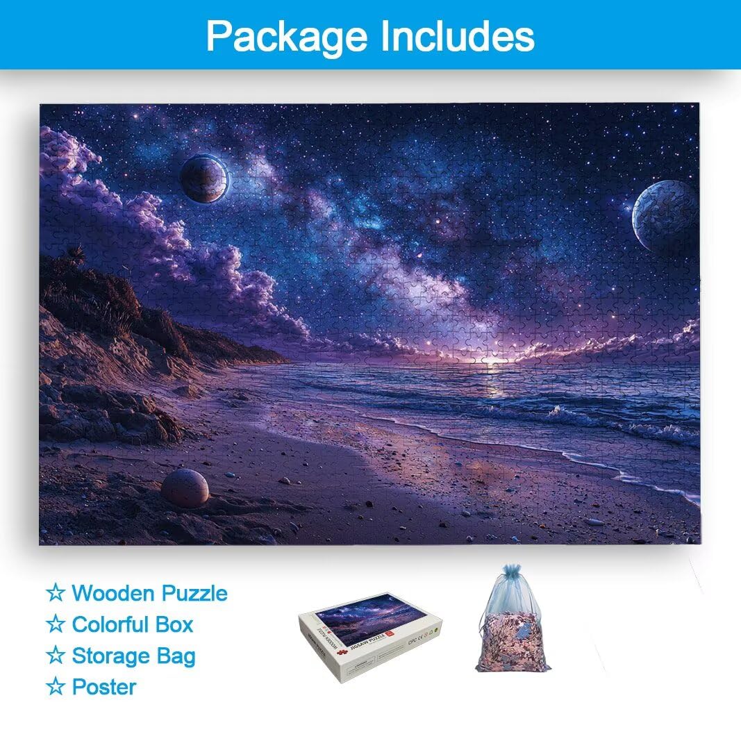 Puzzle 1000 Piezas, Puzzle Playa de Madera para Adultos, Regalos -2478