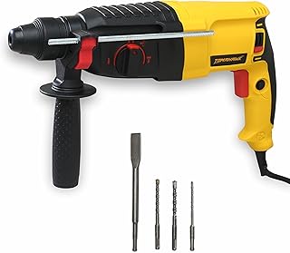TOMAHAWK T226 Rotary Hammer Multipurpose Hammer Drill Machine for Drilling and Chiseling 1300rpm 800W Rottary Hammer Machine 26mm - Includes with 3 Drill Bits and 2 Chisel