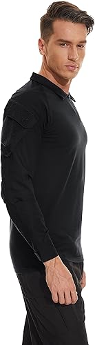Miniatura 3 de TACVASEN Camisas militares tácticas para hombre, con cremallera de 14, camisa de combate de manga larga, resistente al viento, para senderismo, con