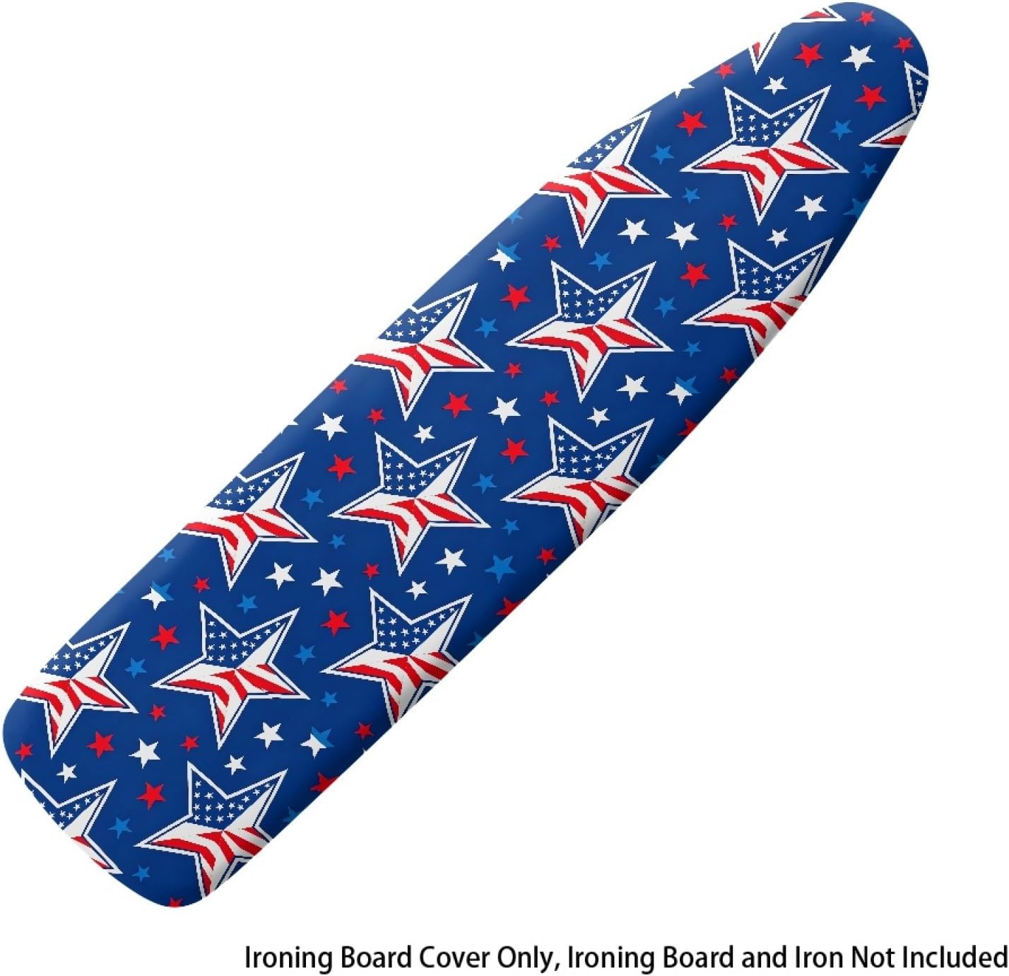 4th of July Ironing Board Cover, 16"x55" Standard Ironing Board Cover with Elastic Edge and Hook and Loop Fasteners, Scorch & Stain Resistant, Polyester Home Ironing Board Covers, Stripe Glory