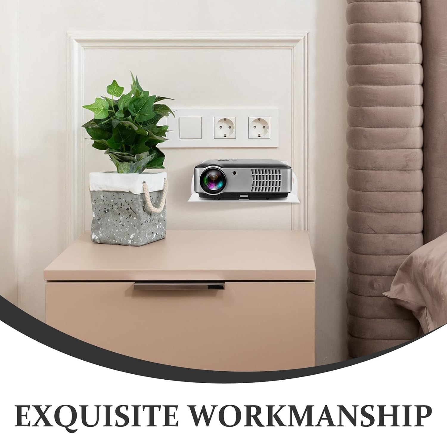 Projector Shelf and Router Wall Holder Metal Tray Mount Bracket White Wall-Mounted Projector Tray for Home Office Bathroom Cable Box Organizer