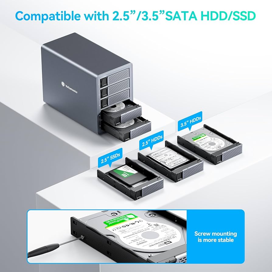 Yottamaster 5 Bay RAID Enclosure, Aluminum USB3.0 External Hard