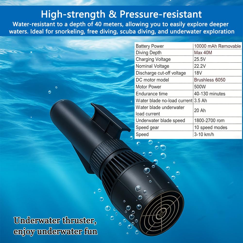Aufblasbares Jetboot, Elektrisches Motorboot mit 500W/700W Thruster, Faltbarer Jetski für Seetauchen und Wassersport, Tragbares Wasserfahrzeug für Schwimmabenteuer