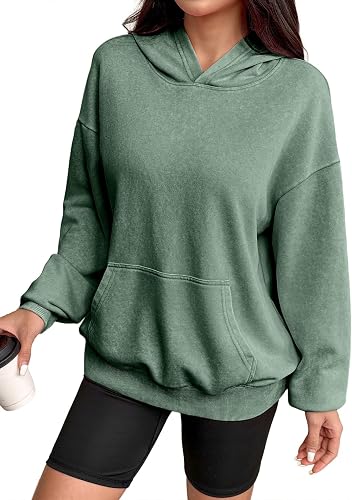 SHEWIN Womens Oversized Acid Wash Hoodies Long Sleeve Casual Sweatshirt