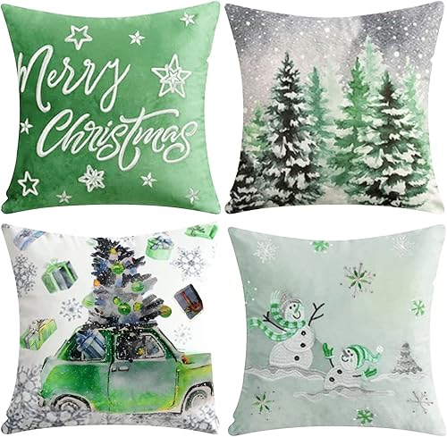 Fundas de almohada decorativas de 18 x 18 pulgadas, juego de 4 almohadas decorativas de interior para el hogar, sofá, cama para decoración del