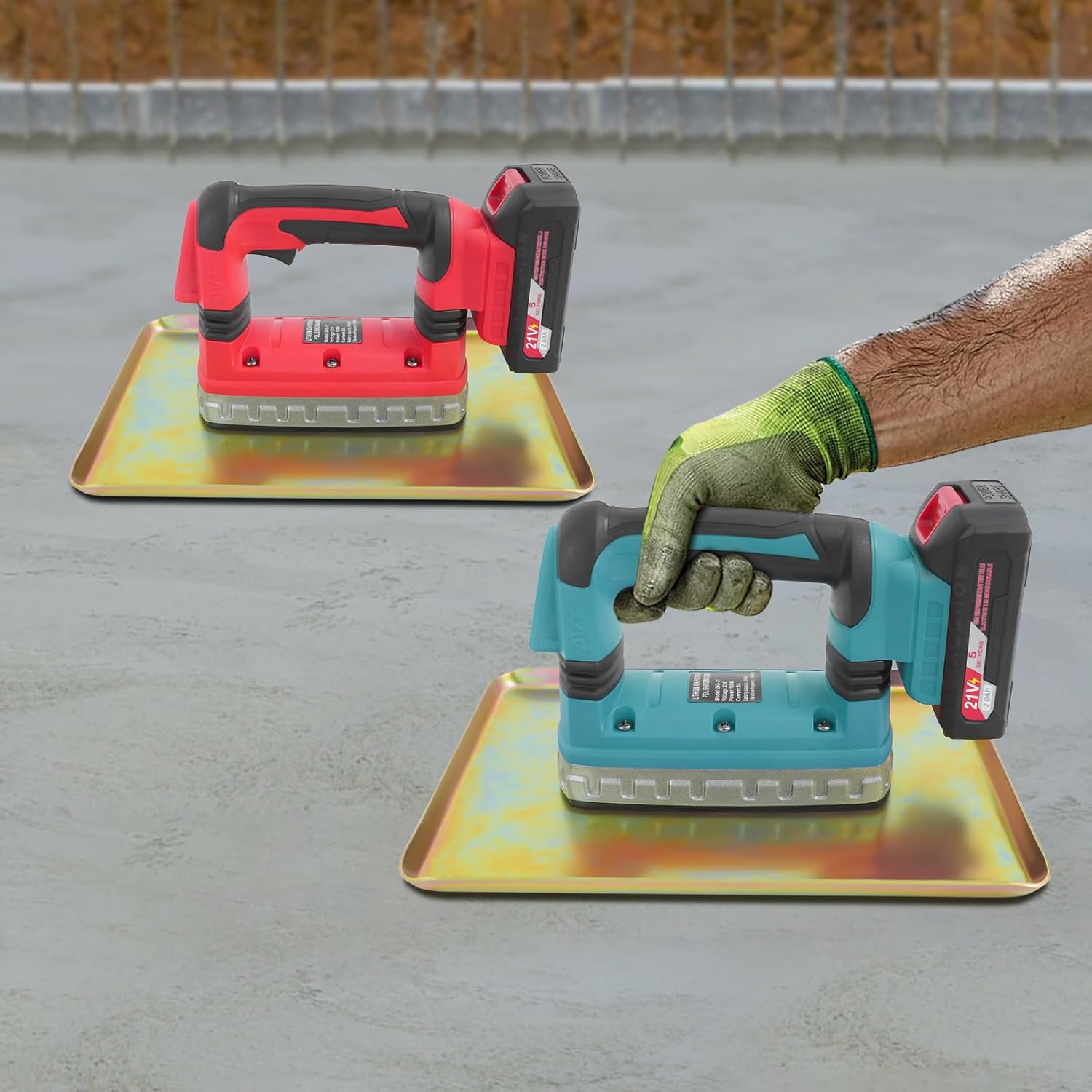 Bacocoo Portable Concrete Trowel, Concrete Vibrator, 160W Portable Handheld Cement Vibrating Machine Troweling Concrete Vibrator Concrete Flat Plate Vibrator 6000RPM for Road, House, Bridge.