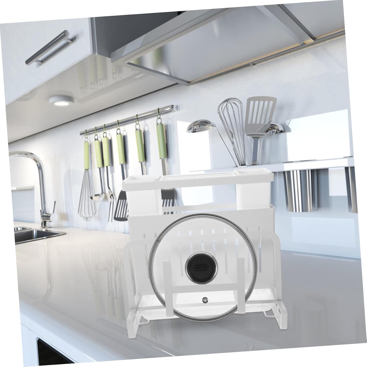 Cutting Board Holder Stand Kitchen Utensil Holder Silverware Organizer Storage Case Cutter Rack