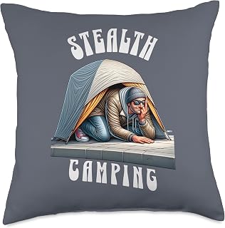 Stealth Camping Throw Pillow