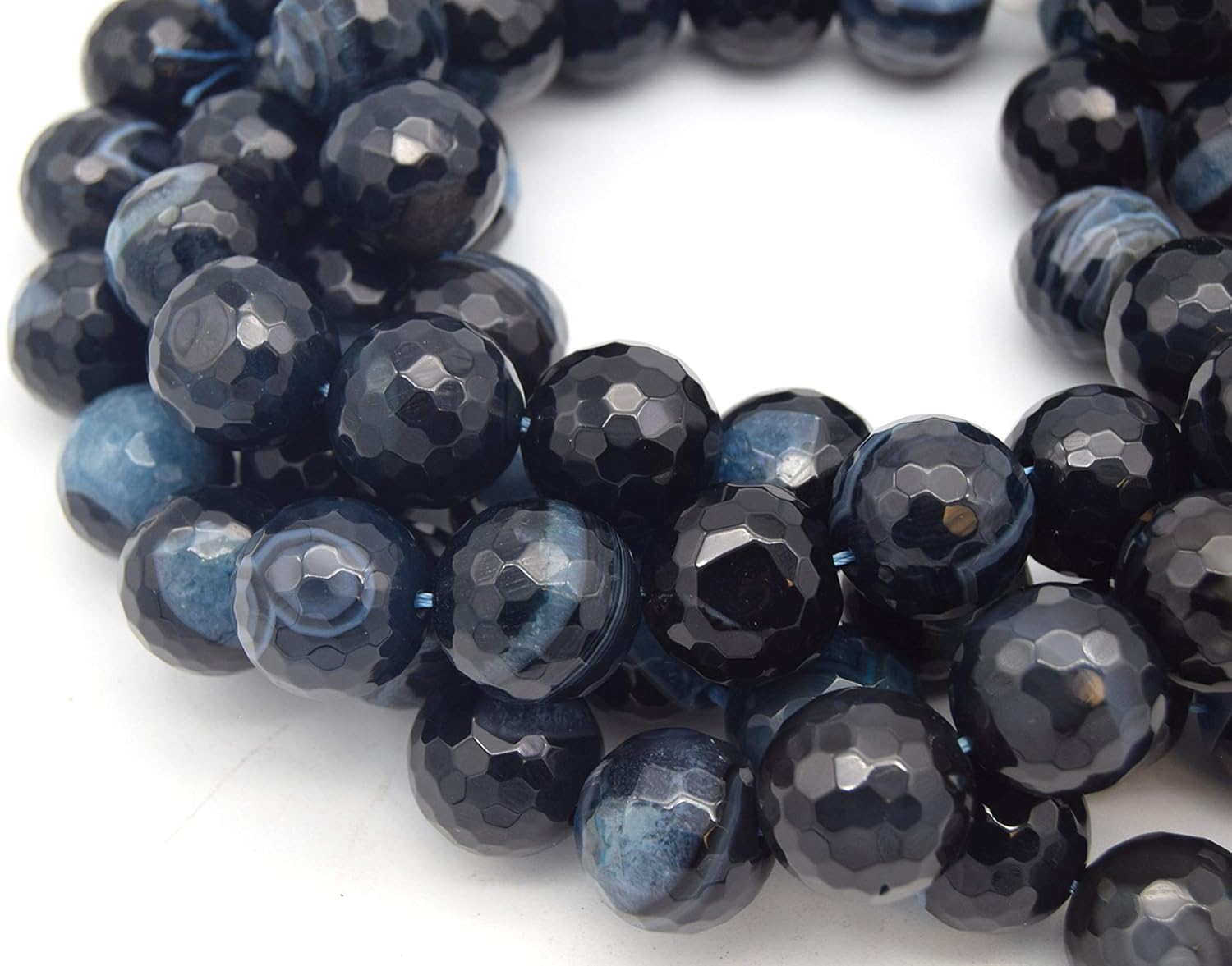20mm Light Pink/Blue/Yellow Dyed Agate Faceted Sphere/Ball Shaped Beads - (Approx. 15" ~20 Beads)